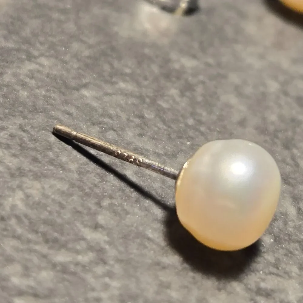 Pearl Style Sterling Silver Earrings